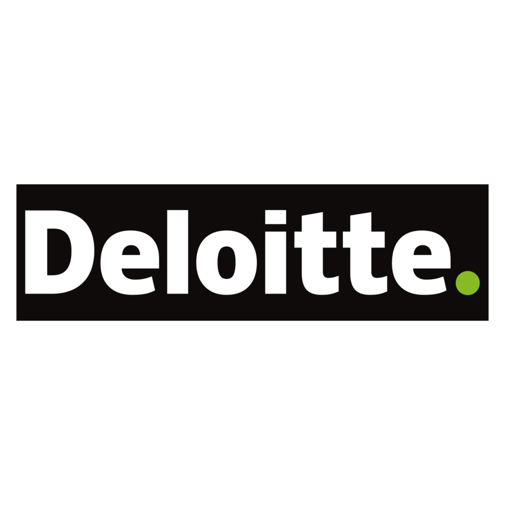 The word Deloitte on black background