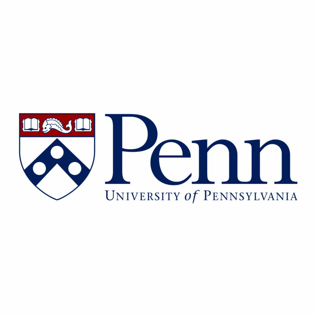 University of Pennsylvania logo with red and blue shield.