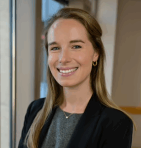 Woman with long blond hair.
